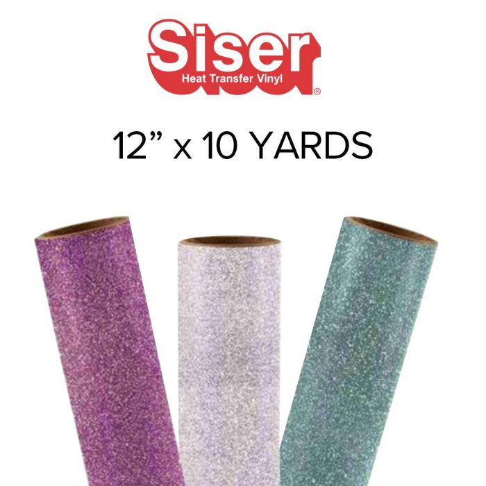 12 x 12 Siser Glitter Heat Transfer Vinyl Sheets