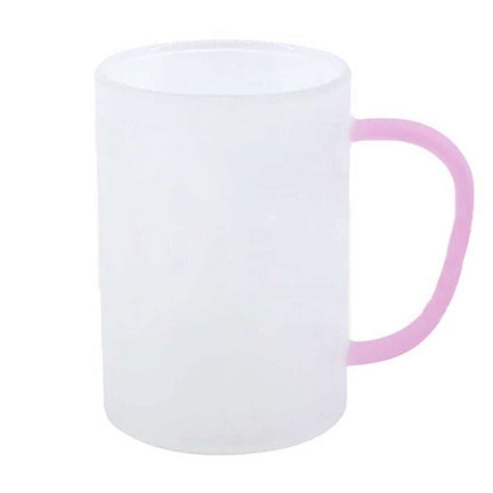 Pink glass mug sales