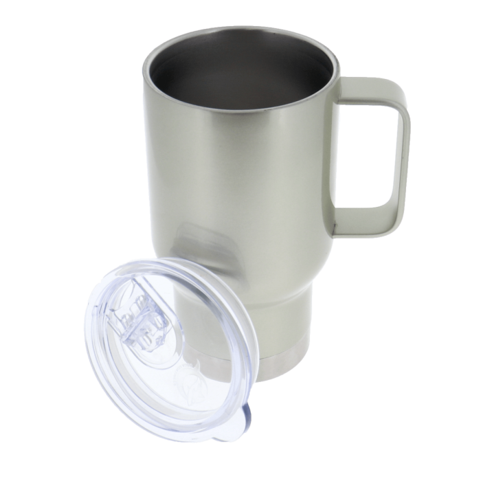 14oz Light Grey Stainless Steel Travel Mug