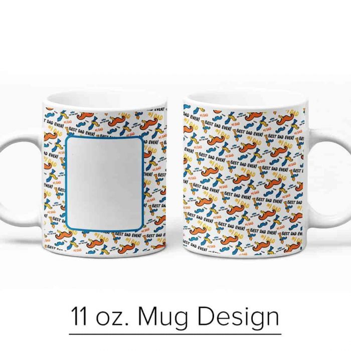 Father's Day, Mustache, Tie, 11 oz. Mug Template