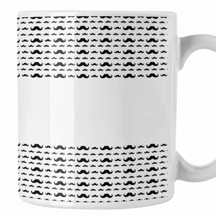Mustache Mug, 11 oz. Pre-Designed Templates, Sublimation