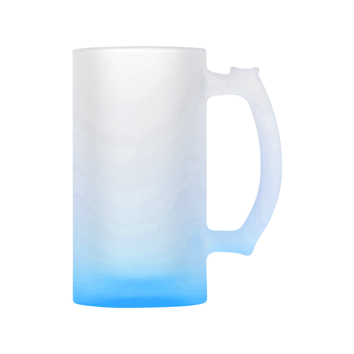 16oz. Blue Frosted Glass Beer Mug | Coastal Business Supplies