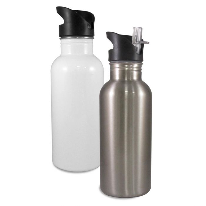 Stainless Steel Straw Top Sublimation Water Bottle - 20oz.