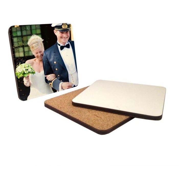 Sublimation Coasters Blanks Cork Back MDF Sublimation Blanks Bulk MDF Subliamtion Product Wood Hardboard Coasters Sublimation Square Coaster Blank