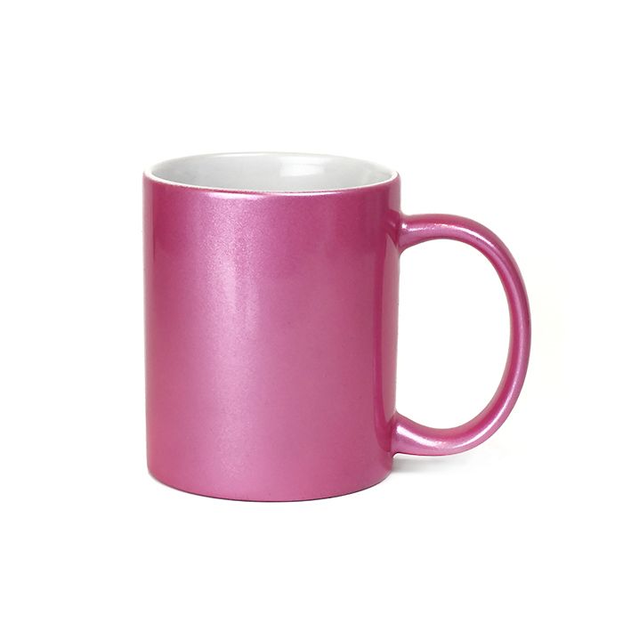 Metallic Pink Ceramic Sublimation Coffee Mug - 11oz. (36/case) - OVERSTOCK