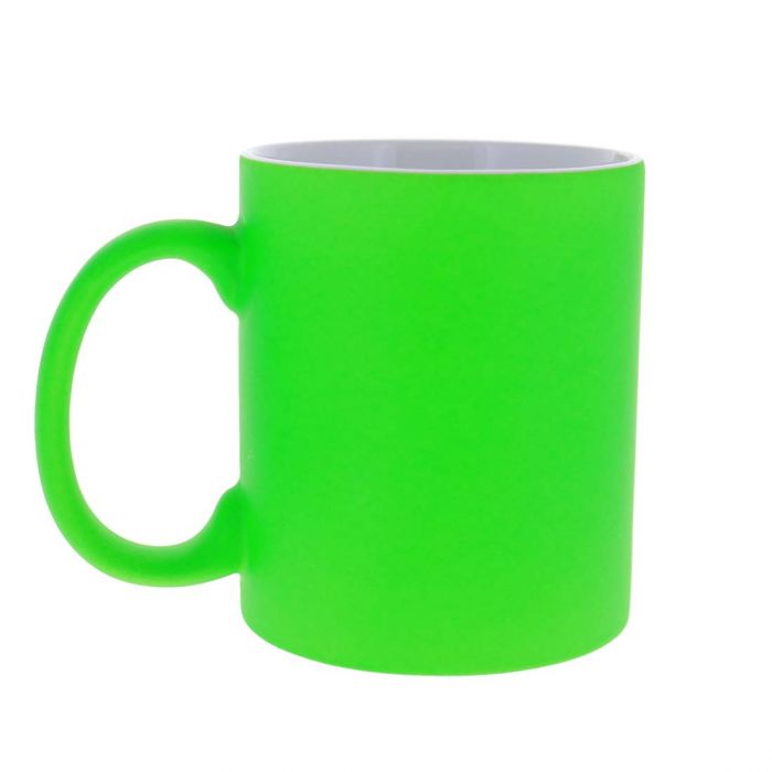 11 oz. Matte Fluorescent Green Ceramic Sublimation Mug