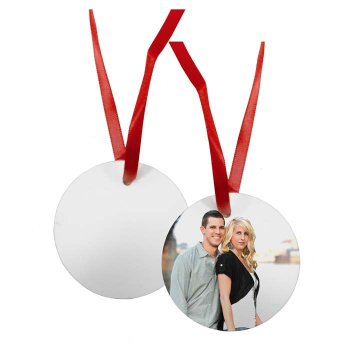 Sublimation Ornament 2.75 Gloss White Round Aluminum, 2-Sided – Emerald  Vinyl