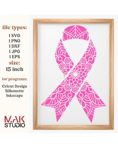 Breast cancer mandala svg