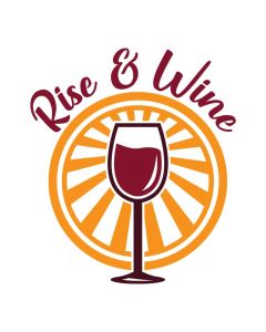 Rise & Wine, Drink, Wine Glass, SVG Design