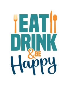 Eat Drink and Be Happy, Kitchen, Silverware, SVG Design