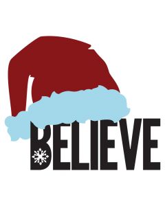 Believe, Santa, Hat, Christmas, SVG Design