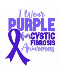 I Wear Purple for Cystic Fibrosis Awareness, SVG Design