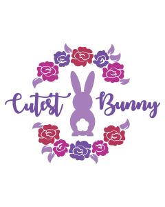 Cutest Bunny Floral, Spring, Easter, Animal, SVG