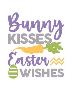 Bunny Kisses Easter Wishes, Carrot, Spring, SVG