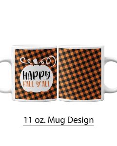 Pumpkin, Buffalo Print, Fall, 11 oz. Pre-Designed Mug