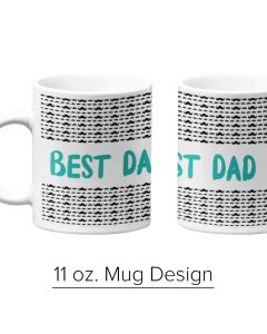 Mustache Mug, 11 oz. Pre-Designed Templates, Sublimation