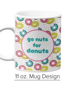 Donut Sprinkle Pattern, 11 Oz. Mug Pre-Designed Template, 