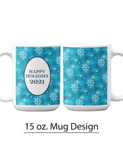 Buffalo Snowflake Pattern, 15 oz. Pre-Designed Template, Sublimation Personalized Mug, Let it Snow Christmas Art
