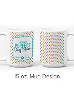 Polka Dot, Paw Prints, 15 oz. Mug Template