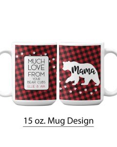 Mama Bear, Pre-Designed 15 oz. Mug Template, Buffalo Plaid, Bear print, Personalized Mug Design, Mother's Day