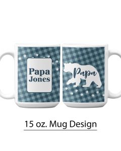 Buffalo Plaid, Papa Bear, 15 oz. Pre-Designed Mug Template