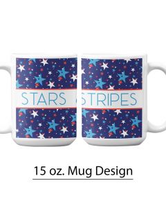 Patriotic Stars, 15 oz. Pre-Designed Mug Template