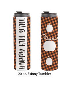 Fall Buffalo Print, Pumpkin, 20 oz. Skinny Tumbler Template