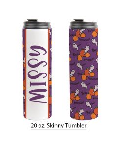 Pumpkin Ghosts Purple, 20 oz. Skinny Pre-made Template