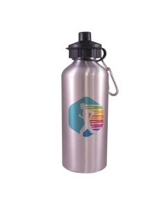 Silver Dual-Lid Aluminum Water Bottle - 20oz. (60/case) - OVERSTOCK