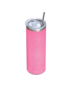 Pink Glitter Stainless Steel Sublimation Skinny Tumbler - 20oz. (50/case) - CLEARANCE