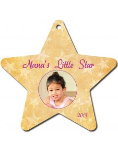 Star Keepsake Two Sided Aluminum Sublimation Holiday Ornament - 4" x 3.8"