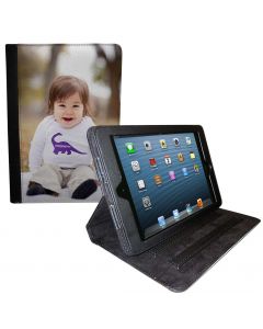 Fabric Sublimation iPad Mini Case - Canvas and Black Suede