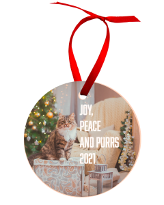 Natural Wood Sublimation Holiday Ornament - Round