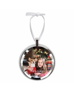Round Framed Ornament - Silver 