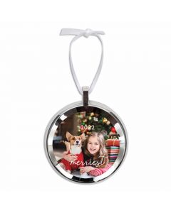 Round Framed Ornament - Silver