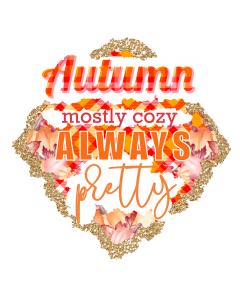 Cozy Autumn Sublimation Design, Leaves Plaid