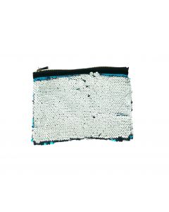 Reversible Sequin Sublimation Makeup Bag - Blue - Sold each