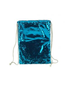 Reversible Sublimation Sequin Drawstring Bag  - Blue - 50/case