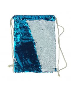 Reversible Sublimation Sequin Drawstring Bag  - Blue - 50/case