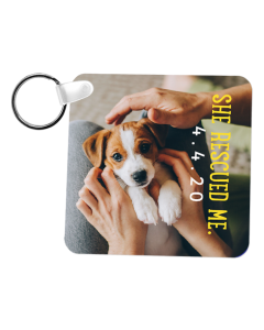 Square FRP Plastic Two Sided Sublimation Keychain - 2.25" x 2.25"