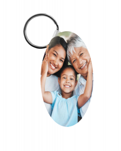 Oval Aluminum Two Sided Sublimation Keychain  - 2.5" 