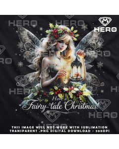 PNG - Lantern Fairy with Holly Berries Fairytale Christmas