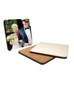 Cork-Back MDF Sublimation Drink Coasters - 3.75" Square with Rounded Corners