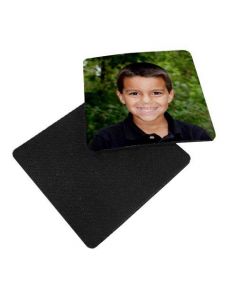 White Sublimation Fabric Top Coaster - 4" x 4" - 1/8" Thick - Black Rubber Back - 10/pack