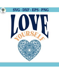Love Yourself Heart Mandala SVG