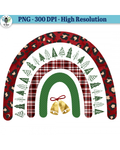 Christmas Rainbow PNG for Sublimation