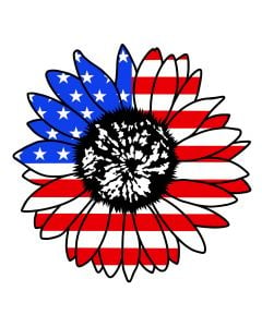 American Flag Sunflower SVG | 4th of July SVG