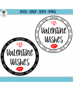 Valentine Wishes Round Sign SVG
