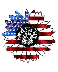 American Flag Sunflower Sublimation | 4th of July PNG