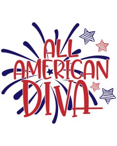 All American Diva Patriotic SVG Cut File